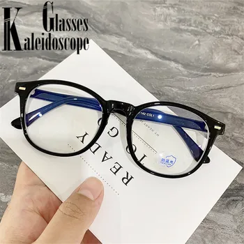 Moda Anti Modra Svetloba Računalnik Očala Ženske Okrogle Očala Okvirji Moški Letnik Pregleden TR90 Optičnih Očal Okvir