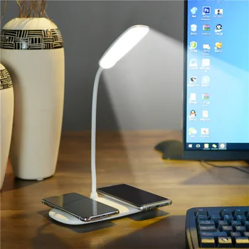Večfunkcijsko LED Tabela Namizno Svetilko z Qi Brezžični Polnilnik Tipke za Samsung Galaxy Note 8 S8 Plus S8+ S7 S8 S7 Rob Št. 7635