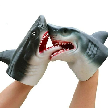 Shark Strani Lutkovno Simulacije Živali Glavo Rokavice Otroci Igrače Darilo Strani Lutkovno Shark Slika Model Za Otroka Odganjanje Gag Šale Igrača 77385