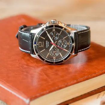 Casio montre noir preprost quartz montre pour hommes MTP-1374L-1Aчасы мужские