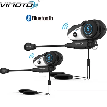 2PCS VIMOTO V6 Bluetooth Interkom Motoristična Čelada Interfonski Slušalke Vodotesno Brezžično Bluetooth Moto Slušalke Interfonski 77910