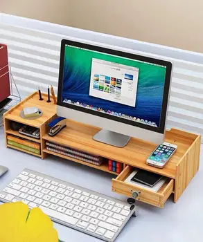 Računalnik, monitor stand znanja škatla za shranjevanje pisarniški material namizje škatla za shranjevanje mape tipkovnico home office končna tabela