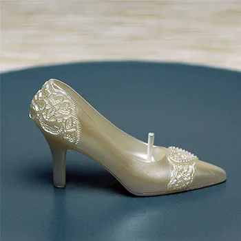 Kristalno Shoees Sveča Romantična Pravljica Pepelka Kristalno Čevlji Ustvarjalne Voska s Svečo Poroka, Valentinovo Doma Odlikovanja