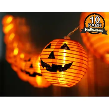 OurWarm 1,2 M Halloween Niz Luči Bučna Luči LED 10Heads Halloween Luči Toplo Bela Halloween Dekoracijo Doma