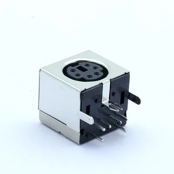 20pcs PREDLAGAL/S Priključek Mini PS2 električno Vtičnico MINI DIN 6PIN Kovinsko Ohišje Ženski Vtičnico Ukrivljena igla Pol-Paket Ščit