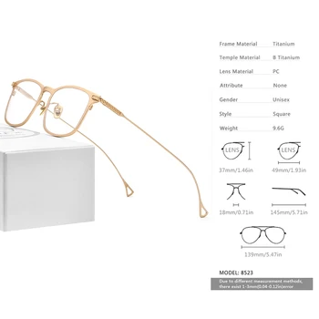 FONEX Čistega Titana Očala Moških 2020 Nov Recept Oči Očala za Moške Kvadratnih Očala za Kratkovidnost Optični Okvirji za Očala 8523 81134