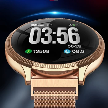 MK08 Smartwatch Reloj Inteligente Luksuzni Moških Manšeta Kovinske Barve, Okrogle Zaslon Srčnega utripa, Krvnega Tlaka, Spremljanje Šport Gledam 82616