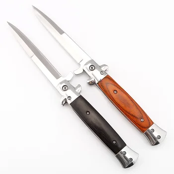 Klasična folding nož italijanske mafije folding nož 440C rezilo leseni ročaj žep na prostem pohodništvo, kampiranje preživetje taktično nož 82648