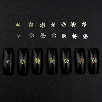1000PCS/Vrečko 3d Srebrna Zlata Božične Snežinke nohtov čare dekoracije nohtov art nails nakit dodatki novo prispeli material
