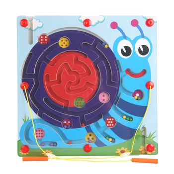 Velika Velikost Živali Kocka Labirint Uganke Igrače Lesa Čarobno Skladbo Igre Magnet Za Otroke Montessori Izobraževanje Bilance Magnetni Labirint 83579
