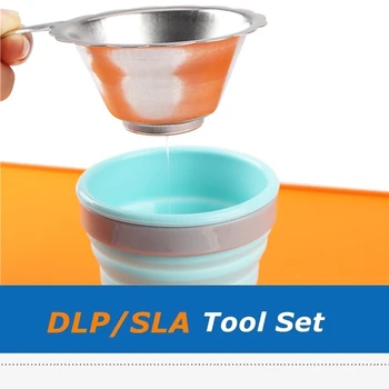 DLP SLA 3D Tiskalnik Del Smolo Filter Orodje za Odstranjevanje Set iz Silikona, Slap Mat + Filter iz Nerjavečega Pokal + Silikonsko Skodelico + Spader + Lopata 8358