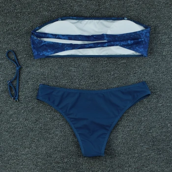Bandeau Bikini Komplet Push Up Kopalke Ženske Kopalke Ženske 2020 Nove Seksi Povodcem Kopalne Obleke Poletje Plaža Obrabe, Plavanje Obleko XL