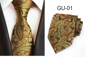 GUSLESON 8 cm, za Moške Klasičnih Kravato Svile Jacquardske Paisley Cvetlični cravatta Vezi Človek Ženin Poslovnih Kravatni Dodatki 8487