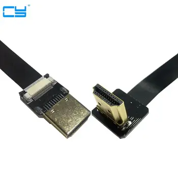 0,2 M/0,5 M FPV HDMI Tip A Moški Navzgor pod Kotom 90 Stopnjo, do HDMI Moški HDTV FPC Flat Kabel za Multicopter Fotografiranje iz Zraka 85460
