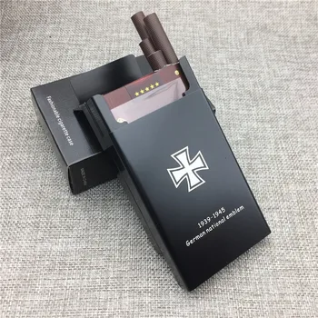 LF006 Aluminijeve Zlitine Cigaret Primeru Laser Vklesan Germeny Iron Cross Ne Bo Zbledi Škatle Cigaret Prenosni Škatle Kajenje Škatle
