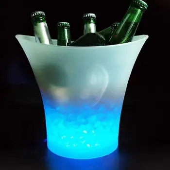 AKDSteel Žareče 5L LED Led Vedro, Modro Svetlobo, Šampanjec in Vino Piti Pivo Ledom za KTV Stranka Bar 86245