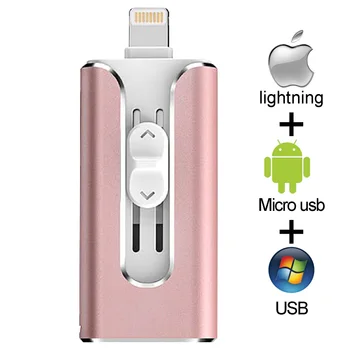 USB3.0 Flash Disk 128GB iPhone Bliskovni Pogon s 3 Vrata, Memory Stick Združljiv za iPhone/iPad/MacBook/Android in Računalnik