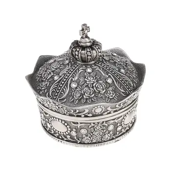 Vintage Jewelry Box Starinsko Krono Design Trinket Zaklad Shranjevanje （XXL） X7JB 86397