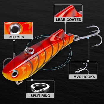 Hunthouse VIB fishing lure težko vabe vibracije 80 mm 20 g potaplja draž kavelj za bas smuč ščuka