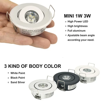 10/paket Mini 1W 3W LED COB Spot Luči Vgradne Zgrajena v Downlight Zatemniti 110V 220V za kabinet 86644