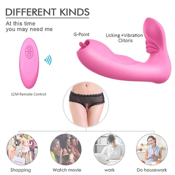 Daljinsko Dildo Vibratorji Segrevajo Spodnje hlače za Ženske Klitoris Stimulator Jezika Spola Igrače, Ženska Masturbator Muco Lizanje Igrača 86767