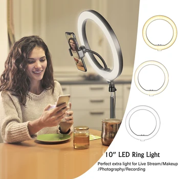 Video Lučka Zatemniti LED Selfie 10 Inch Obroč Svetlobe USB obroč lučka Fotografija Svetlobe z Držalom za Telefon stojalo za Ličila Youtube 8684