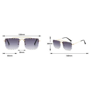 Peekaboo ženske rimless sončna očala kvadratnih jasne barve dame sončna očala pol rimless okvirji 2020 poletje slog, rjava, modra 8694