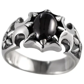925 sterling srebro obsidian sonce cvet cirkon obroč moški modni trend obroč