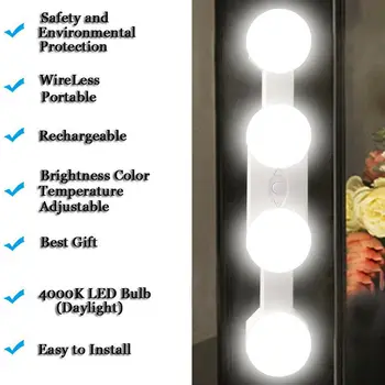 Stenska Svetilka LED 16W Ličila Ogledalo Nečimrnosti Led Žarnice Hollywood Style Led Lučka na Dotik Stikala USB Osvetljeni Kozmetični Toaletno mizico