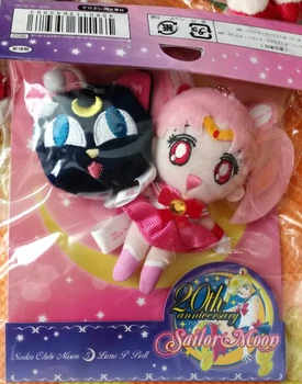 2pcs Anime Sailor Moon Chibiusa Luna Mačka Plišastih Lutke Plišaste Igrače Srčkan Keychains ključnih Verige Vrečke Čare Obesek, Dekleta, Otroci Darilo 90637