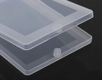 Novo prozorno plastično pravokotne kartico primeru flip U-ravno trobenta deli plastični box vizitko polje 10pcs / veliko brezplačna dostava