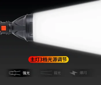Najbolj Svetlo 20000LM 4-Orodje 500m Dolgega dosega Svetilka USB Polnjenje Luč Taktična Svetilka COB Delo Svetlobe, z Vgrajeno Baterijo