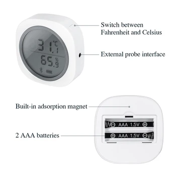 Inkbird IBS-TH1 Plus Brezžična tehnologija Bluetooth Termometer & Higrometer z Akvarij Sonda za Večkratno Uporabo za Akvarij Slano Vodo, Bazen 91602