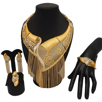 ženske ogrlica nova zasnova dubaj zlato ogrlico afriške velik nakit sklopov poroka, nevesta, nakit, pribor fine nakit 91681