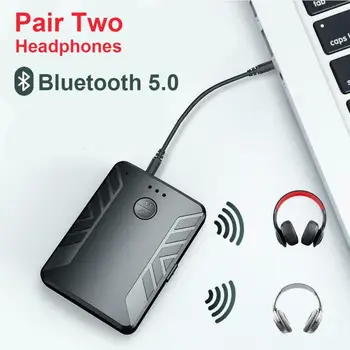 Bluetooth 5.0 Avdio Oddajnik Sprejemnik Par z DVEMA Slušalke Stereo 3.5 mm AUX RCA Brezžični Adapter za TV PC Avto Zvočniki 92321
