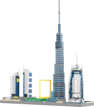 2545PCS Svetovno Znanih Skyline Arhitekture Mikro Diamond Blok Dubaj Okvir U. A. E Burj Al Arab Khalifa Stolp Opeke Igrače Za Darilo 92332