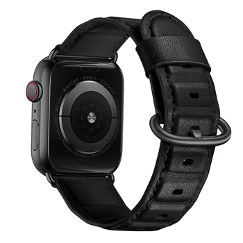 Najnovejši Pravega Usnja Bambusa Slog Watch Pasu Trak Za Apple Gledati Serije 4 3 2 1 iWatch Watchbands Zapestje Trakov 38-40-42-44 mm 92560