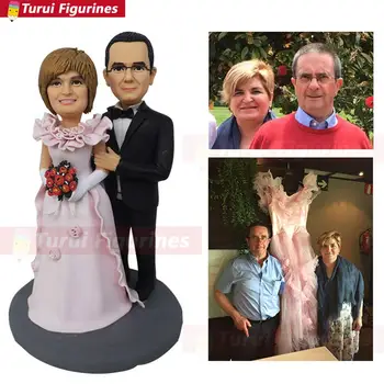 Meri, da Osebno bobblehead lutka držite me za roko, poročno darilo polyresin lutka poroko pokrivalo torto design osebno darilo