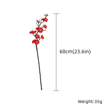 Cherry Red Plum Blossom Svile Umetno Cvetje Plastičnih Podružnica Doma Poroko DIY Dekoracijo Pene Božič Berry Ponaredek Cvetje 94012