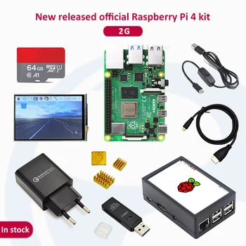 Na zalogi Raspberry pi 4 2 GB/4GB/8GB kit Raspberry Pi 4 Model B PI 4B: +hladilnega telesa+Napajalnik+Primeru, +3.5 palčni zaslon 94509
