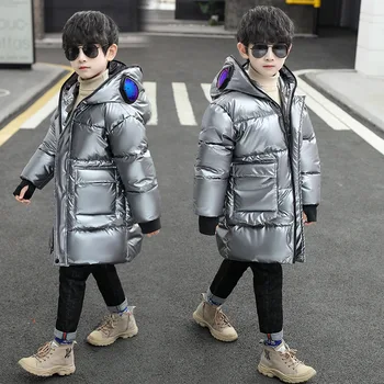 Otroška jakna fantje oči bombaž plašč pozimi hooded debele mid-dolžina debele toplino veliko otrok navzdol jakno bombaž jakna 9607