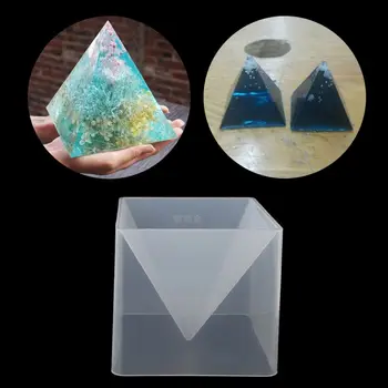 Super Piramida Silikonski Kalup Smolo Obrti Nakit Kristalno Plesni S Plastičnim Okvirjem 97317
