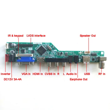 Za LP154W01-A5K1/A5K2 tipkovnica+Remote+Inverter LVDS 1CCFL 30Pin T. V56 pogon kartica odbor LCD monitor VGA, USB, AV RF Kit