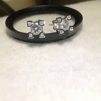 Resnično Trdnih S925 Sterling Srebro, Naravni Diamant Uhani Granat za Ženske Aretes De Mujer Srebro 925 Nakit Uhani Bizuteria 9811