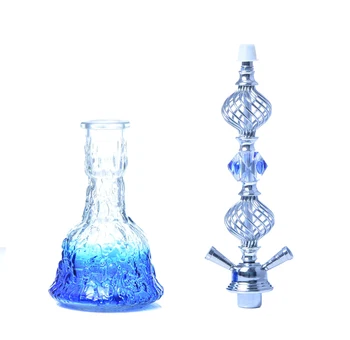 Kristalno Obrti Dvojno Cevno Steklo Hookah Shisha Cevi Chichas z Narguile Keramično Skledo Oglje Ročne Dodatki