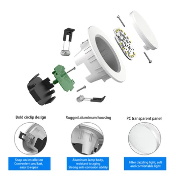 Smart LED Downlight 110-220V Zatemnitev Krog Spot Luč 5W 9W RGB Barva Spreminja, Toplo Hladno svetlobo Bluetooth APP Nadzor Pametne Luči