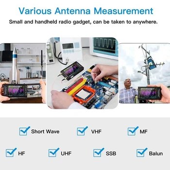 NanoVNA-F UHF Vektor Omrežja Antena Analyzer 50-1000MHz 4.3 Palčni LCD IPS+RF Demo Kit Prenosni Ročni Antena Analyzer