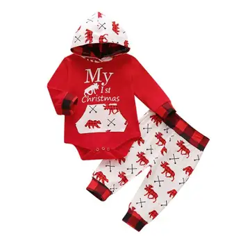 Nova Božič Baby Romper Dinozaver Sopihanje Hooded Dolge Rokave Mednožje Dna Igralne Obleke Vrhovi Hlače Fantje Božič Oblačila