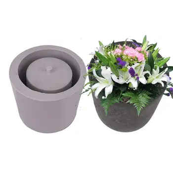 2018 Krog cementa cvetlični lonček silikonsko plesni doma dekoracijo obrti sočne rastline konkretne planter vaza plesni