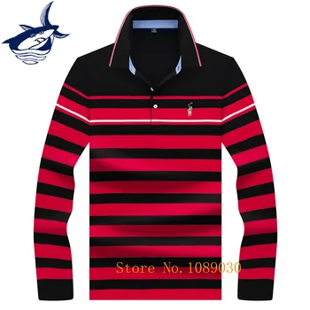 Evropski Stil blagovne znamke Tace & Shark majica polo moški bombaž prugasta moške dolgimi rokavi, polo majice, puloverji 2019 moških oblačil